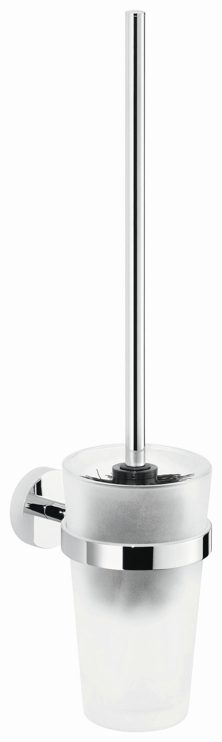 WC-BÜRSTENGARNITUR - Chromfarben/Weiß, Basics, Glas/Kunststoff (9,4/44,5/13,6cm) - Tesa