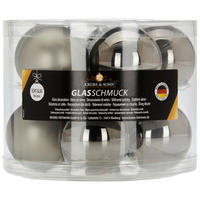 JULGRANSKULOR SET 10 delar  - grå, Klassisk, glas (7cm)