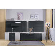 SIDEBOARD Anthrazit  - Anthrazit/Alufarben, Design, Glas/Holzwerkstoff (181/99/42cm) - Voleo