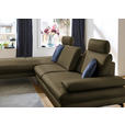 ECKSOFA in Echtleder Grün  195/308 cm  - Schwarz/Grün, Design, Leder/Metall (195/308cm) - Dieter Knoll