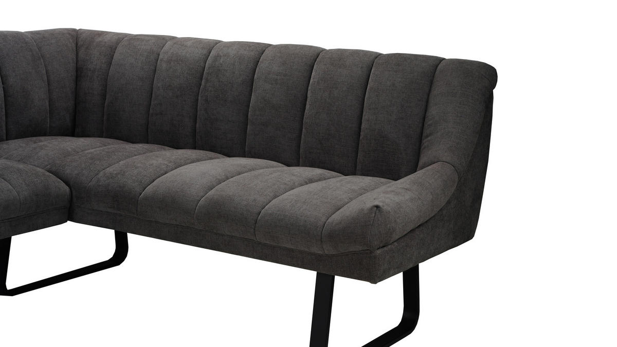 ECKBANK  in Grau  - Schwarz/Grau, MODERN, Textil/Metall (174/230/82/69cm) - Livetastic