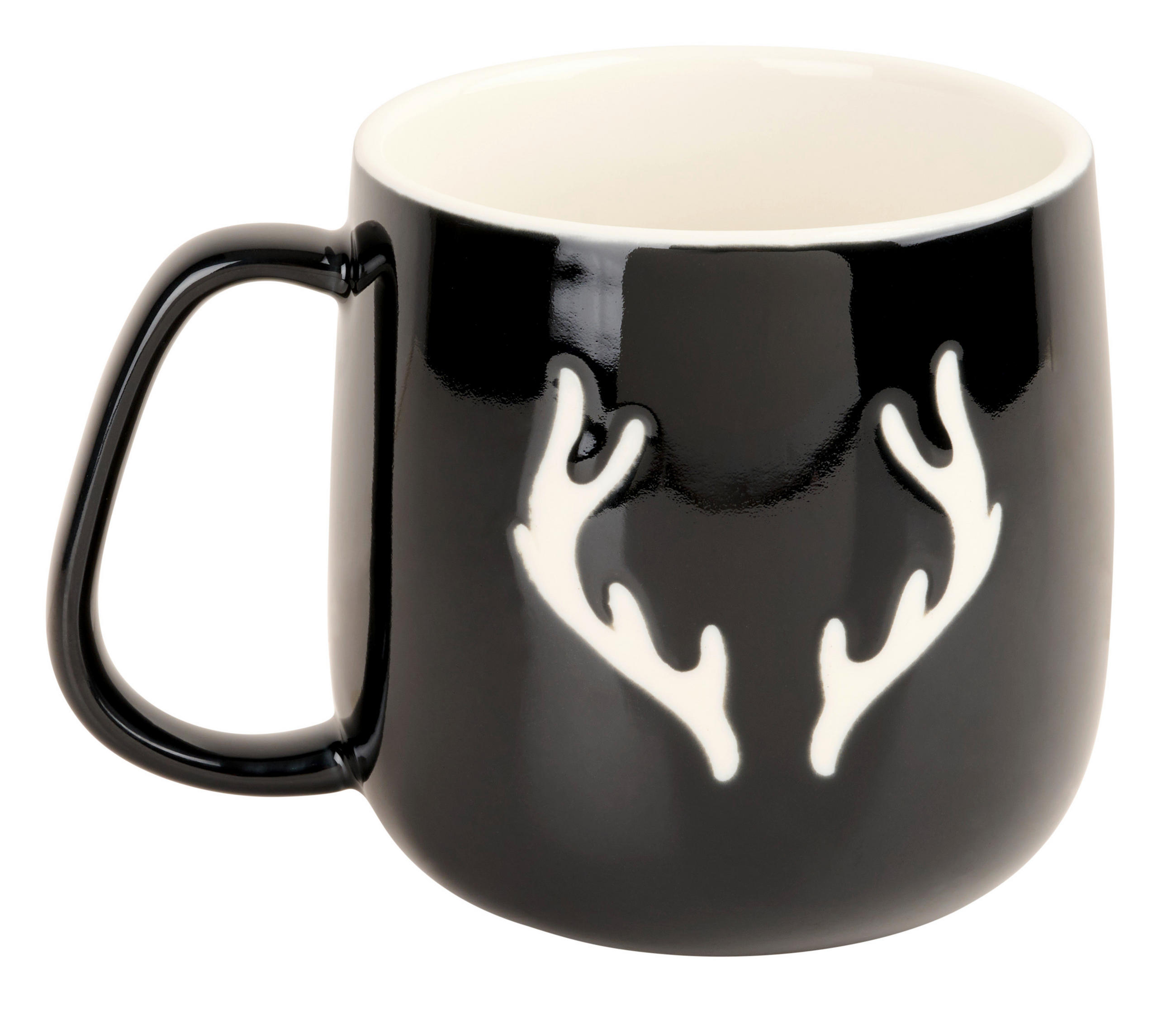KAFFEEBECHER  450 ml   - Schwarz, LIFESTYLE, Keramik (9/9,7cm) - X-Mas