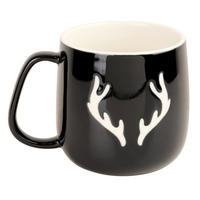KAFFEEBECHER  450 ml   - Schwarz, LIFESTYLE, Keramik (9/9,7cm) - X-Mas