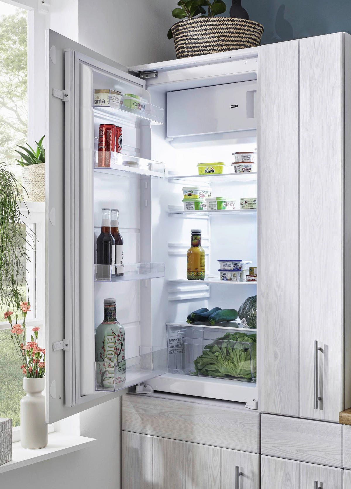 ECKKÜCHE 280/172 cm  in Weiß, Lärchefarben  - Wildeiche/Edelstahlfarben, Basics, Holzwerkstoff/Metall (280/172cm) - Respekta