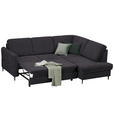 ECKSOFA in Chenille Dunkelbraun  - Dunkelbraun/Schwarz, MODERN, Holz/Textil (241/184cm) - Carryhome