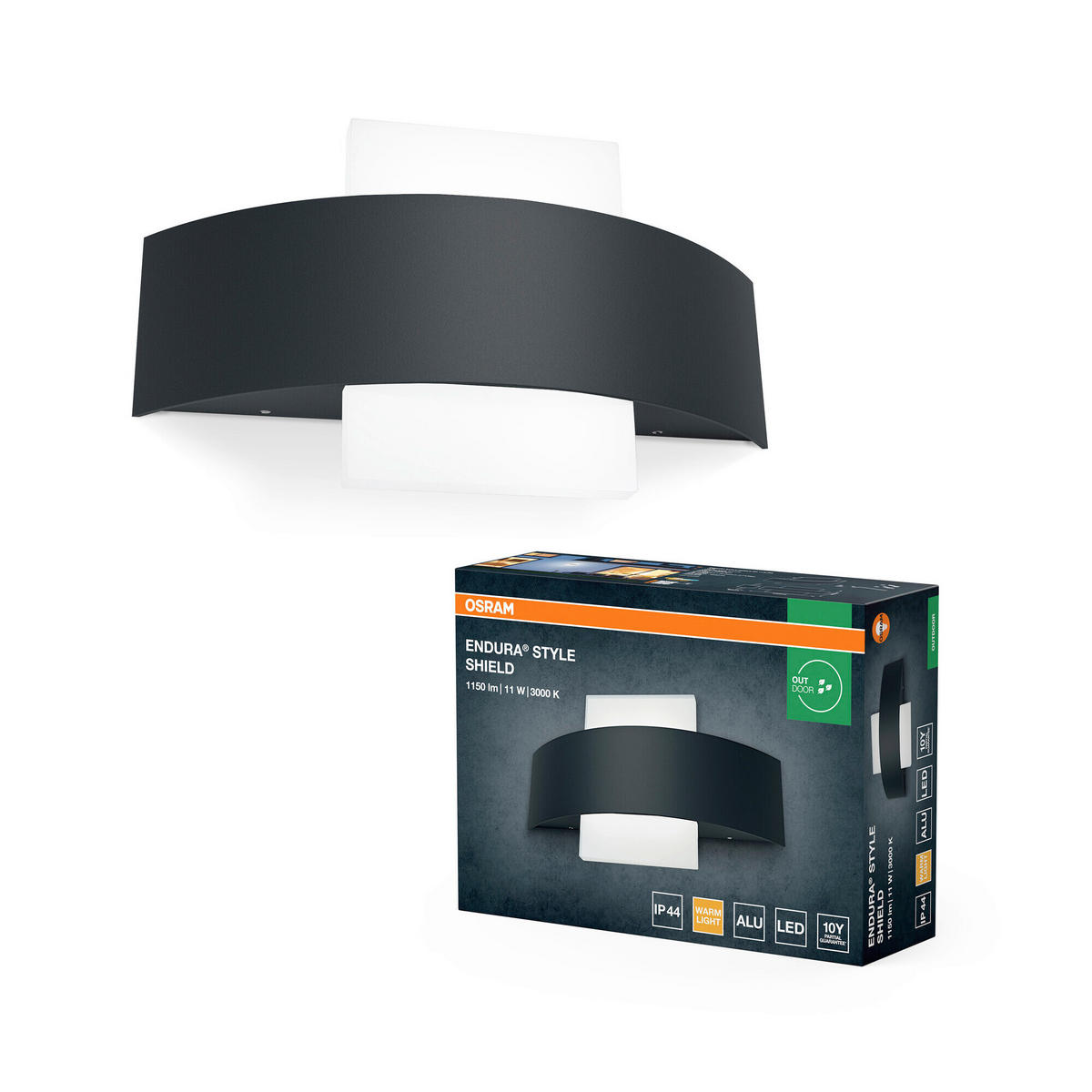 LED-AUßENLEUCHTE 6/24/14,2 cm   - Dunkelgrau, Basics, Kunststoff/Metall (6/24/14,2cm) - Osram