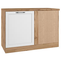 ECKUNTERSCHRANK 120/86/60 cm  in Weiß, Eiche Wotan  - Eiche Wotan/Schwarz, LIFESTYLE, Holzwerkstoff/Metall (120/86/60cm) - Held