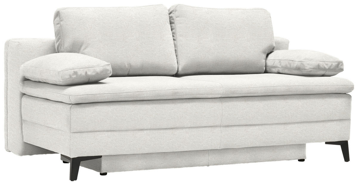 BOXSPRINGSOFA in Webstoff Creme  - Creme/Schwarz, Design, Textil/Metall (200/100/108cm) - Novel