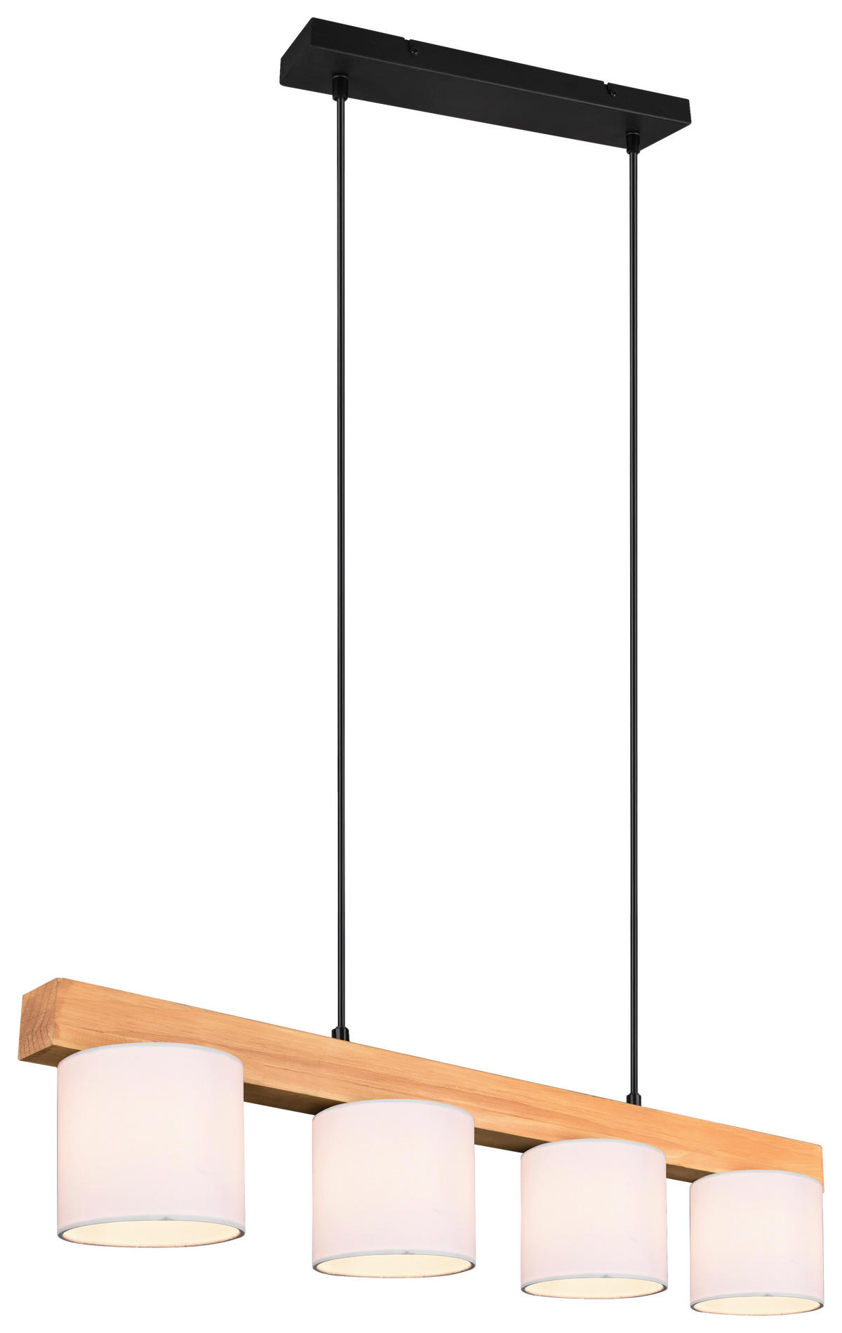 HÄNGELEUCHTE  75/150/12 cm   - Weiss/Braun, Design, Holz/Textil (75/150/12cm) - P & B