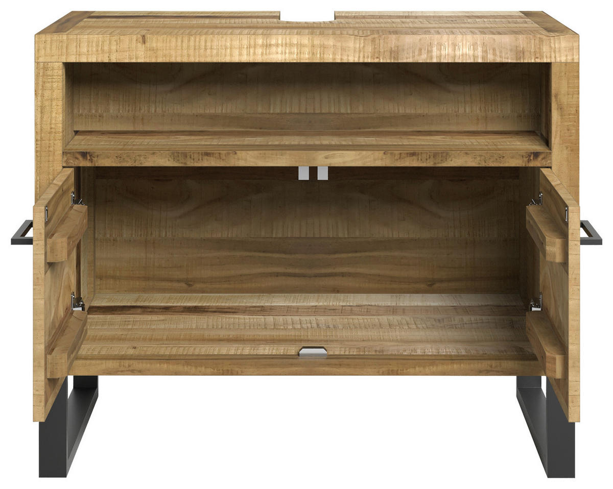 WASCHBECKENUNTERSCHRANK 79/64/39 cm  - Anthrazit/Schwarz, Natur, Holz/Metall (79/64/39cm) - Livetastic