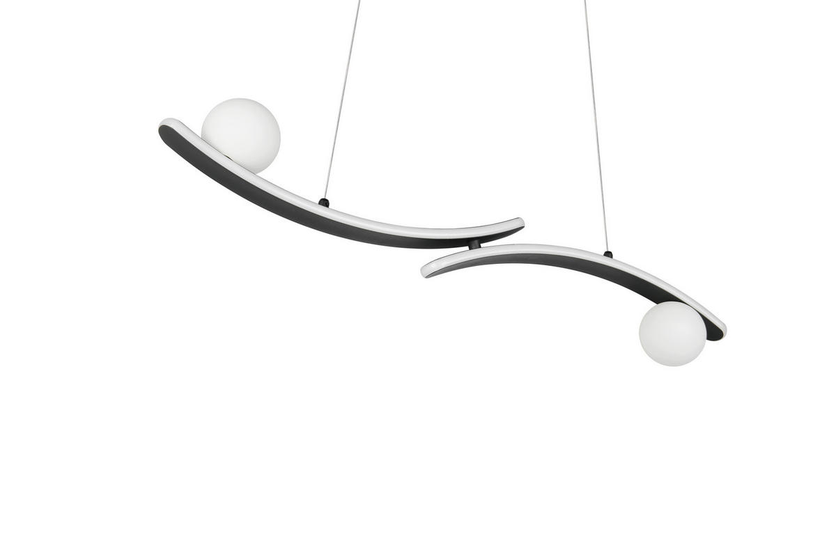 LED-HÄNGELEUCHTE Napoli 82/150 cm  - Schwarz/Weiß, Design, Glas/Kunststoff (82/150cm) - Trio Leuchten