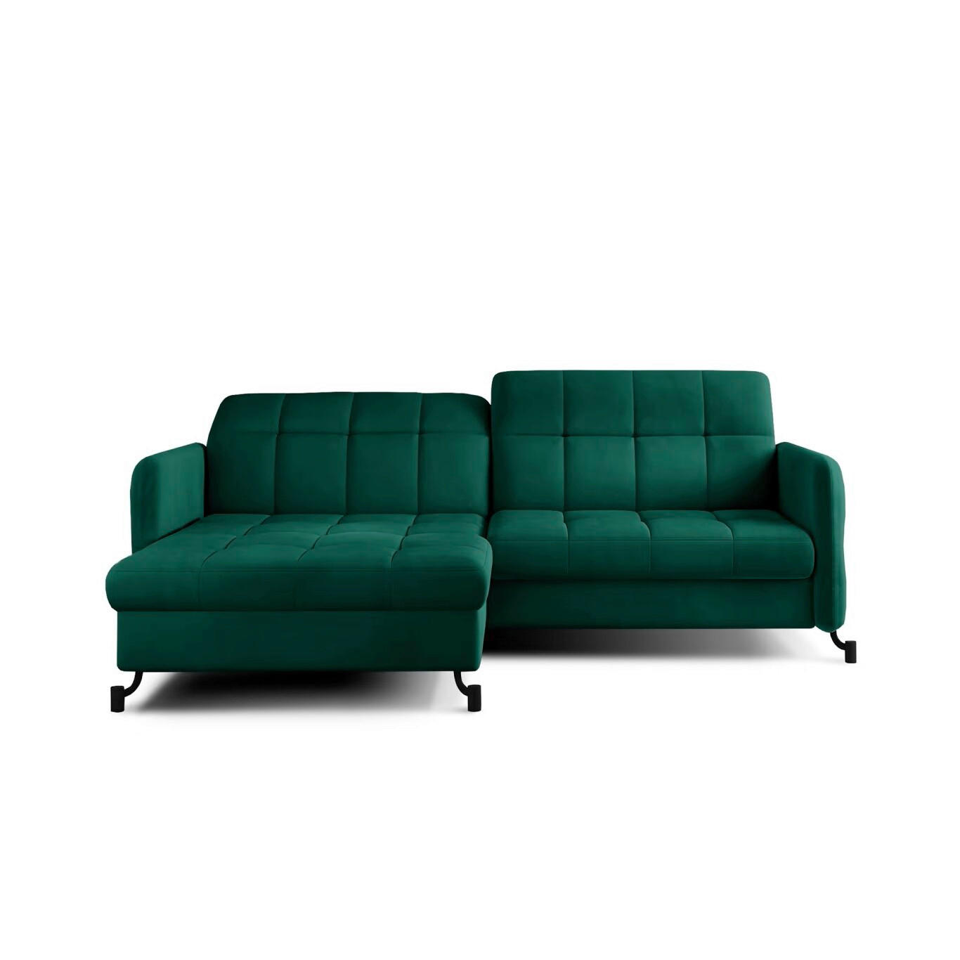 ECKSOFA Grün Samt  - Grün, Design, Textil/Metall (160/225cm) - MID.YOU