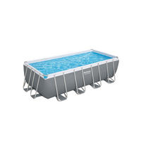 POOL 56671GS 488/244/122 cm  - Blau/Weiß, KONVENTIONELL, Kunststoff/Metall (488/244/122cm) - Bestway