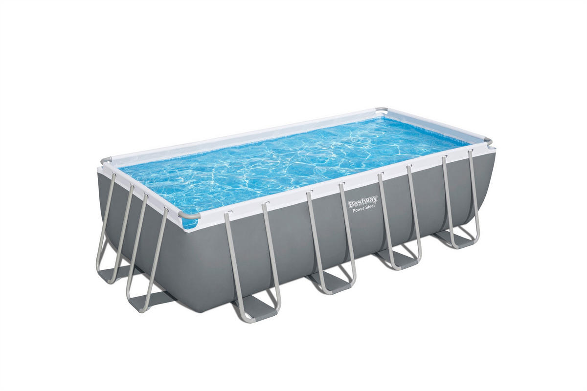 POOL 56671GS 488/244/122 cm  - Blau/Weiß, KONVENTIONELL, Kunststoff/Metall (488/244/122cm) - Bestway