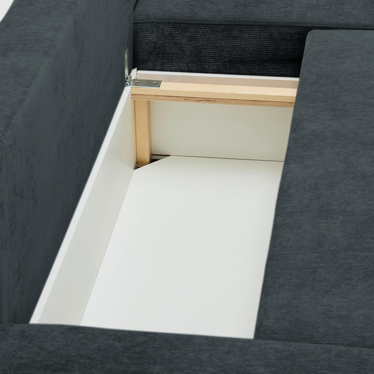 WOHNLANDSCHAFT Dunkelgrau Chenille  - Dunkelgrau/Schwarz, KONVENTIONELL, Kunststoff/Textil (140/328/140cm) - Ti'me