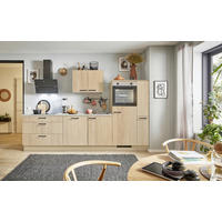 KÜCHENBLOCK PN 100 290 cm  in Eichefarben, Beigebraun  - Eichefarben/Beigebraun, Design, Holzwerkstoff/Metall (290cm) - Pino