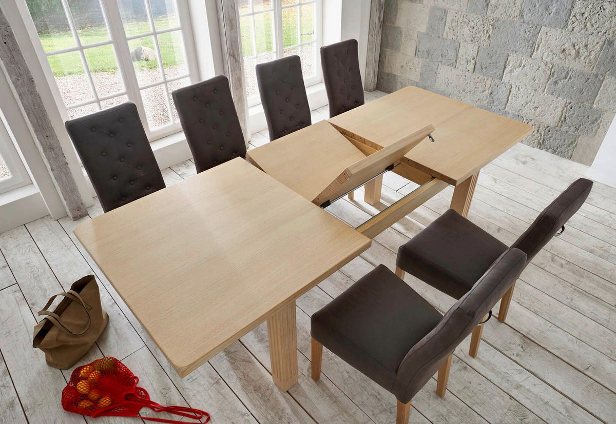 ESSTISCH Pinie massiv rechteckig Beige  - Beige, Design, Holz (180-240/95/77cm) - Livetastic