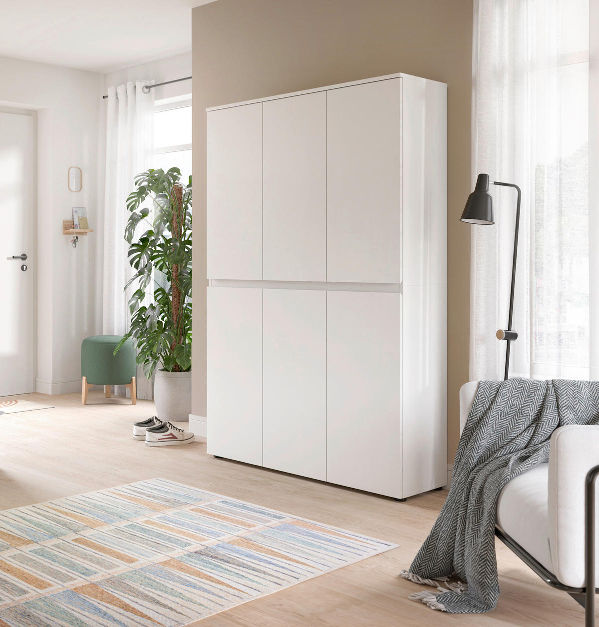 GARDEROBENSCHRANK  in 105/175/37 cm  - Schwarz/Weiß, Design, Holzwerkstoff/Kunststoff (105/175/37cm) - Livetastic