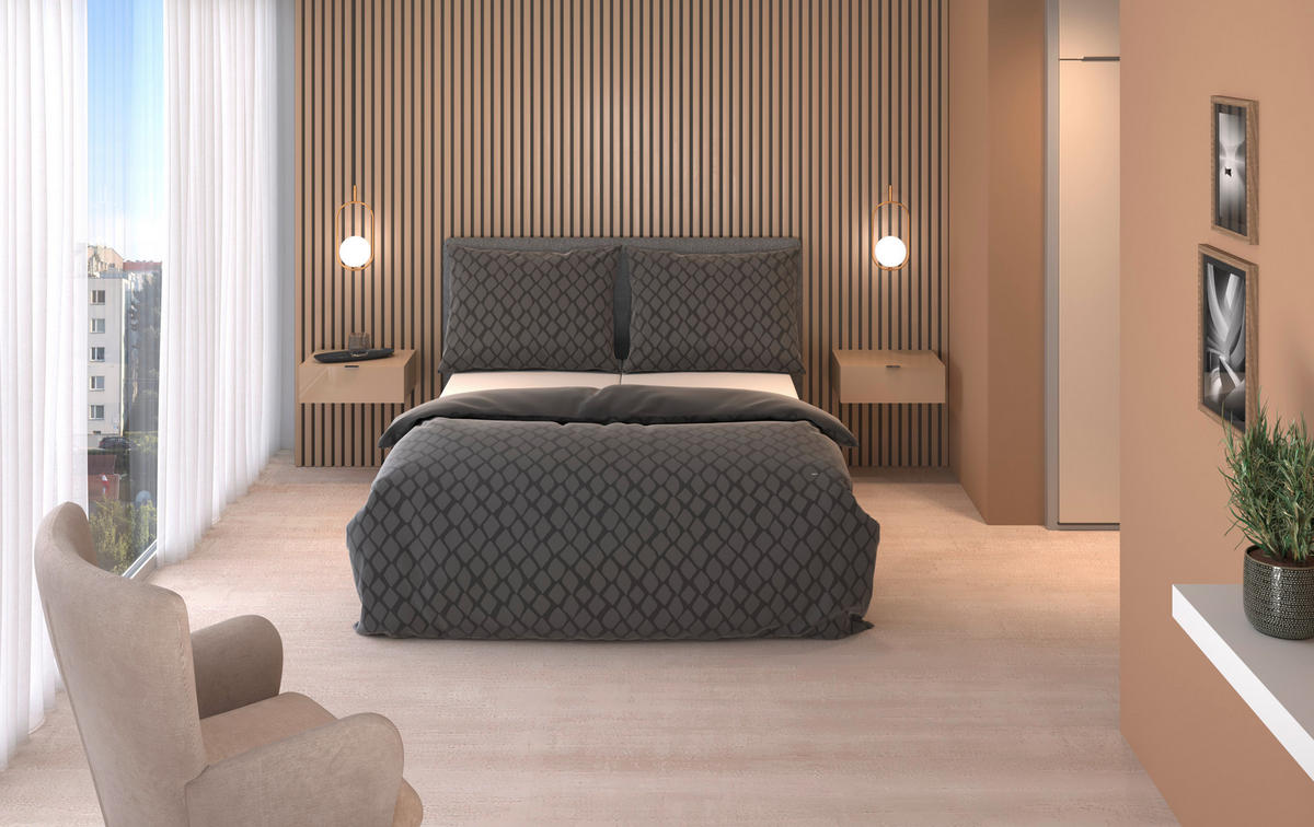 POSTELJINA SA DVA LICA STRIPES DK 200/200 cm saten antracit  - antracit, Dizajnerski, tekstil (200/200cm) - Dieter Knoll