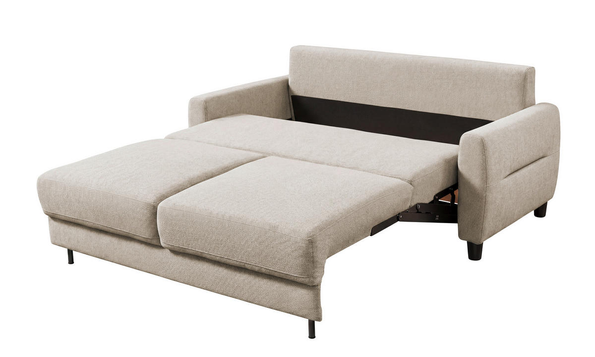 SCHLAFSOFA Webstoff Creme  - Creme/Schwarz, Modern, Holz/Textil (192/83/99cm) - MID.YOU
