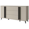 SIDEBOARD 150/77,8/39,5 cm  in Beige  - Beige/Schwarz, Trend, Holzwerkstoff/Kunststoff (150/77,8/39,5cm)