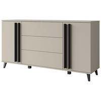 SIDEBOARD Helsinki  in 150/77,8/39,5 cm  - Beige/Schwarz, Trend, Holzwerkstoff/Kunststoff (150/77,8/39,5cm)