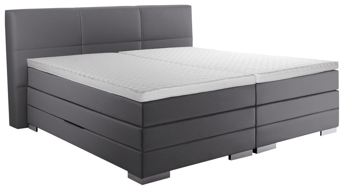 BOXSPRINGBETT 200/200 cm  in Grau  - Silberfarben/Grau, MODERN, Holzwerkstoff/Textil (200/200cm) - Livetastic