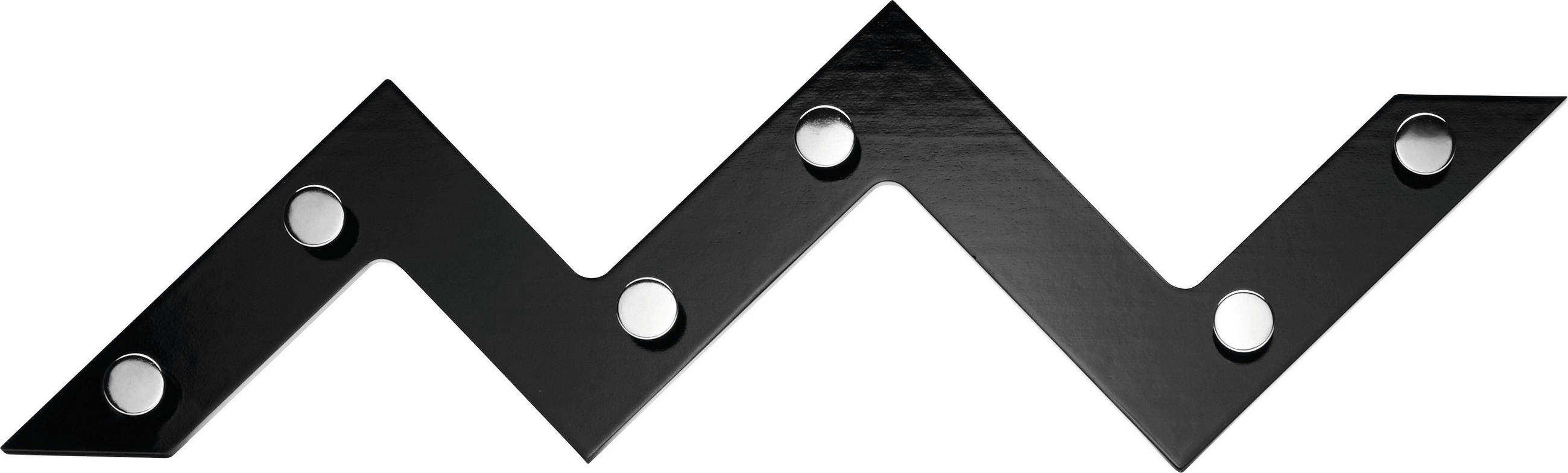 STENSKI OBEŠALNIK - barve kroma/črna, Design, kovina/leseni material (56/34/3cm) - Boxxx