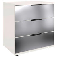 NACHTTISCH 52/58/38 cm  in Weiss  - Weiss/Schwarz, Modern, Glas/Holzwerkstoff (52/58/38cm) - MID.YOU