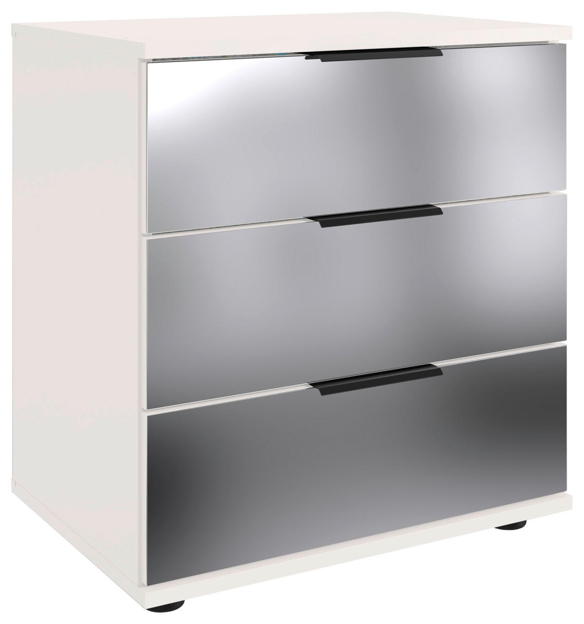 NACHTTISCH 52/58/38 cm  in Weiss  - Weiss/Schwarz, Modern, Glas/Holzwerkstoff (52/58/38cm) - MID.YOU