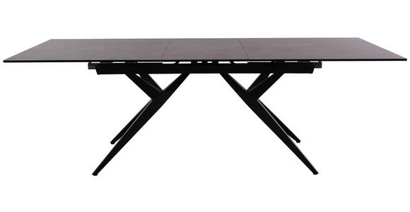 ESSTISCH in Metall, Glas, Keramik 180-230/95/76 cm - Schwarz/Grau, Design, Glas/Keramik (180-230/95/76cm) - Novel