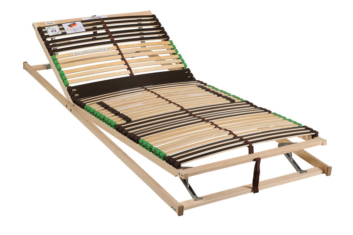 LATTENROST 120/200 cm Kopfteil, Fußteil verstellbar, Birke, Buche  - Naturfarben/Braun, Basics, Holz/Kunststoff (120/200cm) - Novel