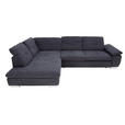 ECKSOFA in Chenille Dunkelgrau  242/313 cm  - Chromfarben/Dunkelgrau, Design, Textil (242/313cm) - Xora