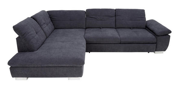 ECKSOFA Dunkelgrau Chenille - Chromfarben/Dunkelgrau, Design, Textil (242/313cm) - Xora