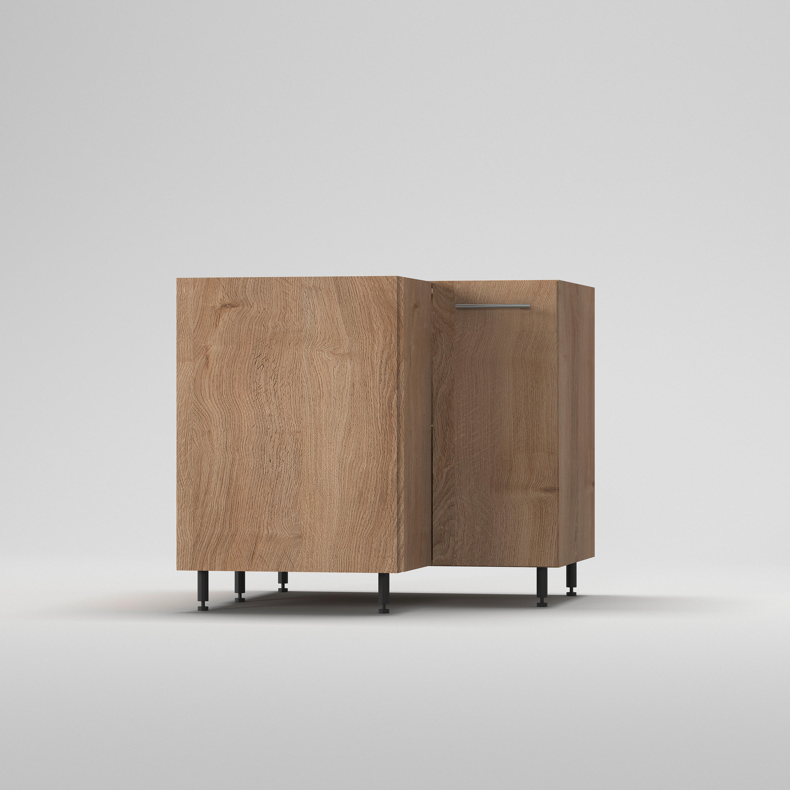 ALSÓ SAROKSZEKRÉNY - tölgyfa, Basics, fa/fém (90x90/87/56cm) - Carryhome