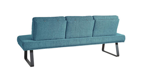 SITZBANK 209/92/78 cm in Hellblau - Schwarz/Hellblau, Design, Textil/Metall (209/92/78cm) - Dieter Knoll