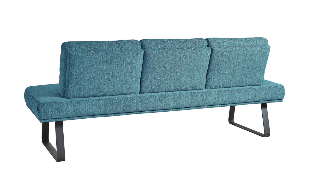 SITZBANK 209/92/78 cm  in Hellblau  - Schwarz/Hellblau, Design, Textil/Metall (209/92/78cm) - Dieter Knoll