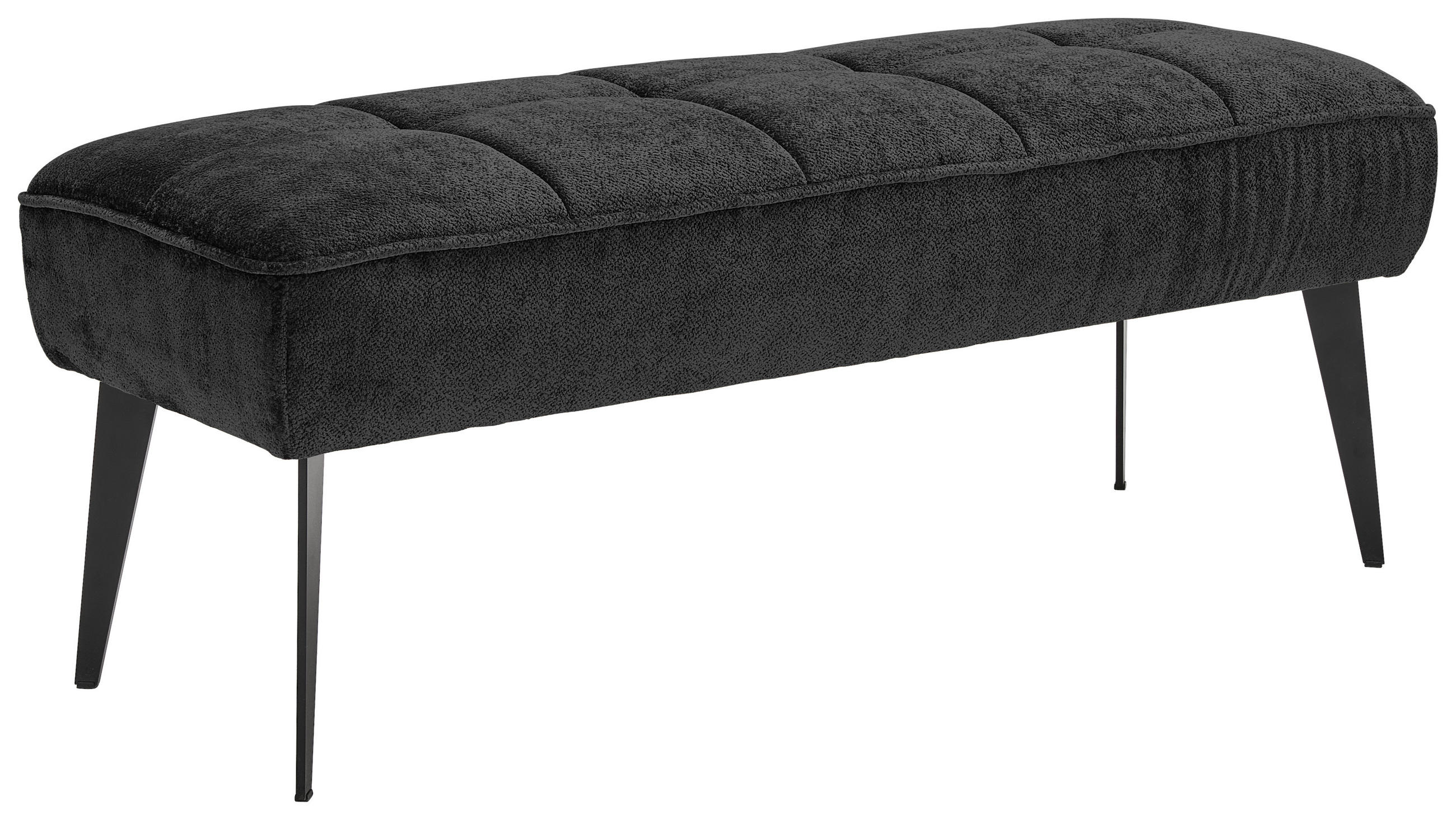 SITZBANK 133/54/47 cm Webstoff Schwarz Metall  - Schwarz, MODERN, Textil/Metall (133/54/47cm) - Welnova