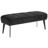 SITZBANK 133/54/47 cm Webstoff Schwarz Metall  - Schwarz, MODERN, Textil/Metall (133/54/47cm) - Welnova