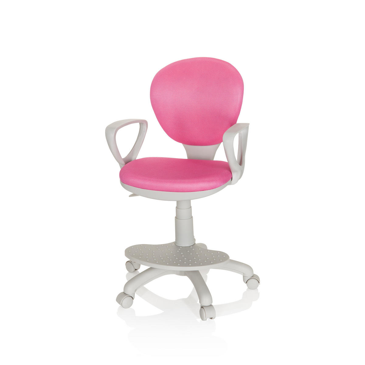 MLADINSKI VRTLJIVI STOL umetna masa siva, pink  - pink/siva, Basics, umetna masa (53/83-95/51cm) - MID.YOU
