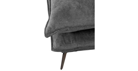 ECKSOFA in Webstoff Anthrazit  - Anthrazit/Schwarz, Design, Textil/Metall (338/165cm) - Hom`in