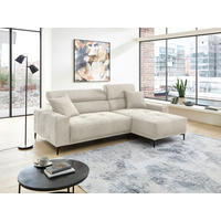 ECKSOFA Cord Beige  - Beige/Schwarz, Basics, Textil/Metall (250/183cm) - Livetastic