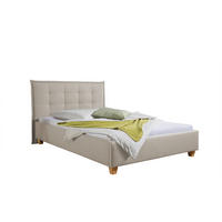 POLSTERBETT 100/200 cm,  in Beige,  - Beige/Naturfarben, MODERN, Holz/Textil (100/200cm) - Livetastic