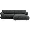 ECKSOFA  in Flachgewebe Anthrazit  264/185 cm  - Anthrazit/Schwarz, Design, Kunststoff/Textil (264/185cm) - Belluti