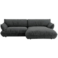 ECKSOFA  in Flachgewebe Anthrazit  264/185 cm  - Anthrazit/Schwarz, Design, Kunststoff/Textil (264/185cm) - Belluti