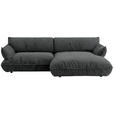ECKSOFA  in Flachgewebe Anthrazit  264/185 cm  - Anthrazit/Schwarz, Design, Kunststoff/Textil (264/185cm) - Belluti