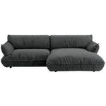 ECKSOFA  in Flachgewebe Anthrazit  264/185 cm  - Anthrazit/Schwarz, Design, Kunststoff/Textil (264/185cm) - Belluti