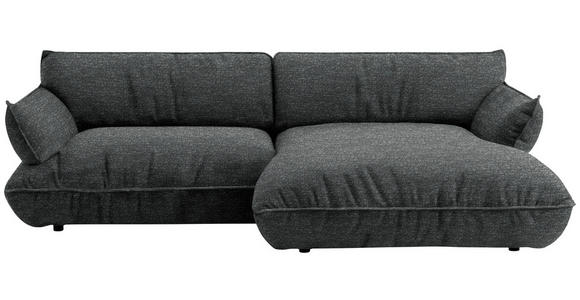 ECKSOFA  in Flachgewebe Anthrazit  264/185 cm  - Anthrazit/Schwarz, Design, Kunststoff/Textil (264/185cm) - Belluti