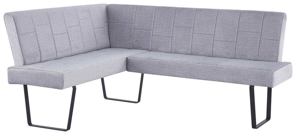 ECKBANK 150/190 cm Samt Hellbraun   - Hellbraun/Schwarz, KONVENTIONELL, Textil/Metall (150/190cm) - MID.YOU