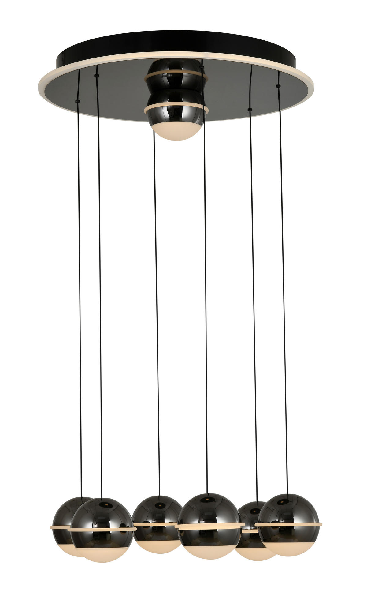 LED-HÄNGELEUCHTE Biarritz 46/150/46 cm  - Schwarzchrom, Design, Kunststoff/Metall (46/150/46cm)
